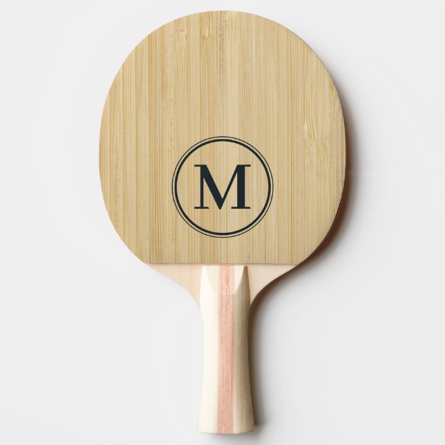 Light Bamboo Monogram Ping Pong Paddle (Back)