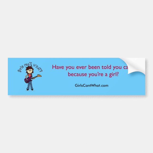 Light Bass Guitar Girl Bumper Sticker (Front)