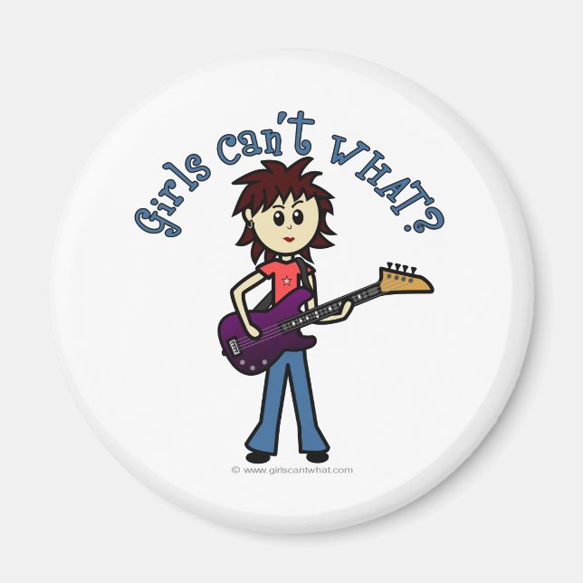 Light Bass Guitar Girl Magnet (Front)