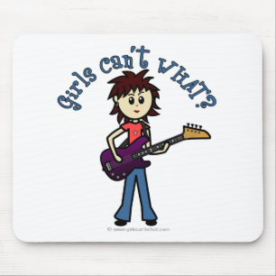 Light Bass Guitar Girl Mouse Mat