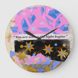 Light Begins Gem Clock – Pink & Gold Glow