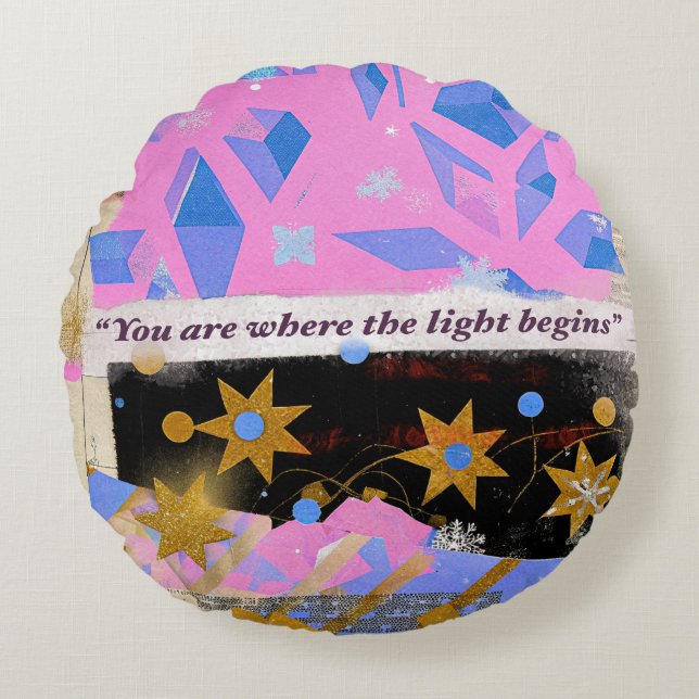 Light Begins – Round Pillow (Front)