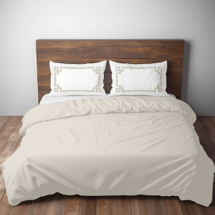 Light Beige and White Greek Key Border Standard Pillowcase