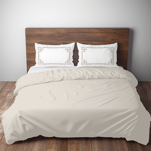 Light Beige and White Greek Key Border Standard Pillowcase (Creator Uploaded)