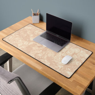 Light Beige Cream Marble Terrazzo Texture Desk Mat