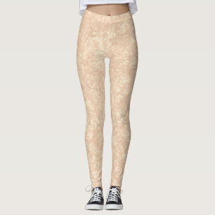 Light Beige Cream Marble Terrazzo Texture Leggings