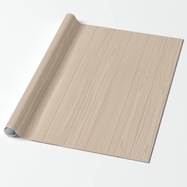 Light beige faux wood texture look wrapping paper (Unrolled)