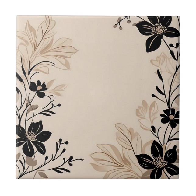 Light Beige Floral Tile (Front)