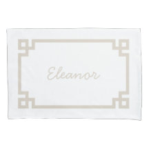 Light Beige Greek Key Monogram Standard