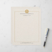 Light Beige Linen & Gold Law Practice Scale