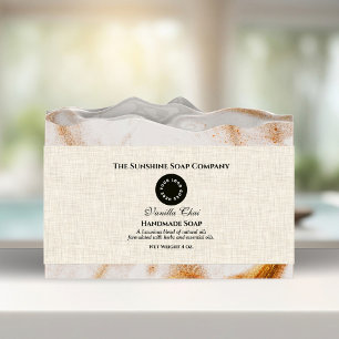 Light Beige Linen Paper Style Soap Belly Band Invitation Belly Band