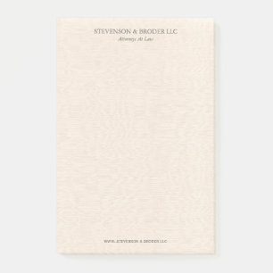 Light Beige Linen Texture Personalised Post-it Notes