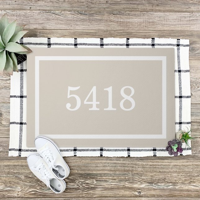 Light Beige Personalised Address Number Doormat (Creator Uploaded)