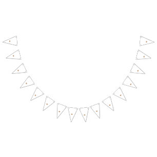 Light beige, scalloped shell with a brown polka do bunting