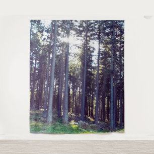 Light Between the Pines - Wild Nature Romania Tapestry