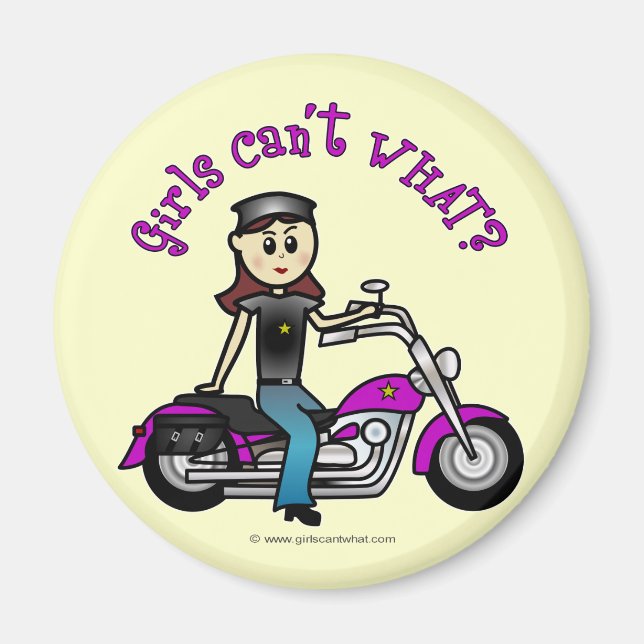 Light Biker Girl Magnet (Front)