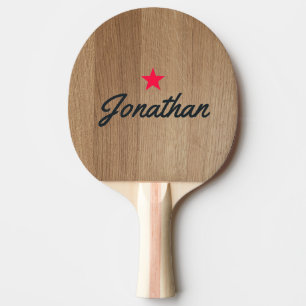 Light Birch Wood Vintage Star Signature Ping Pong Paddle