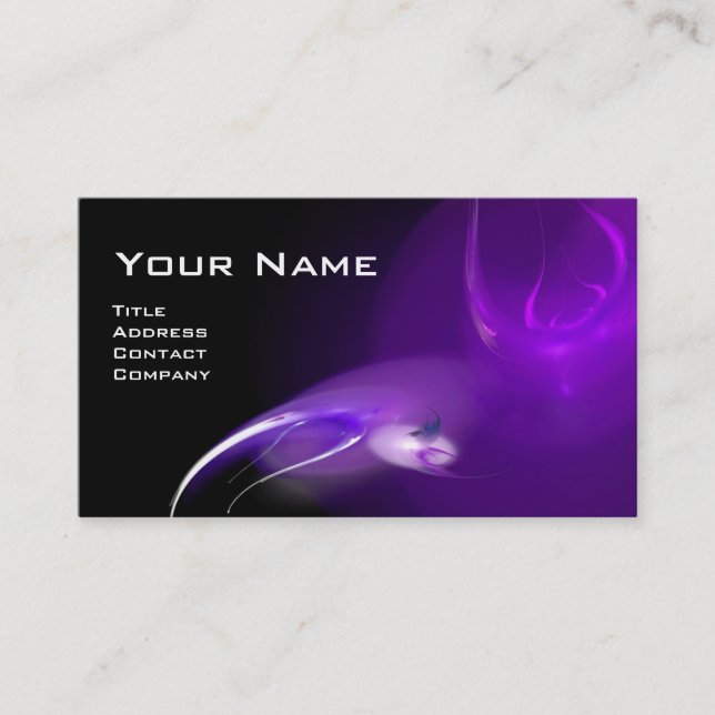 LIGHT BIRD MONOGRAM Vibrant black purple Business Card (Front)