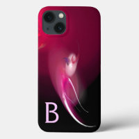 LIGHT BIRD / PINK FUCHSIA BLACK ABSTRACT MONOGRAM