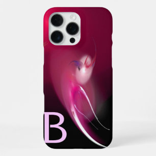 LIGHT BIRD / PINK FUCHSIA BLACK ABSTRACT MONOGRAM iPhone 16 PRO MAX CASE