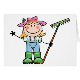 Light Blonde Gardener with Pink Hat