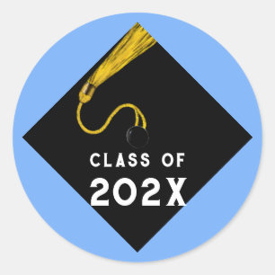 Light Blue 2021 graduation Classic Round Sticker
