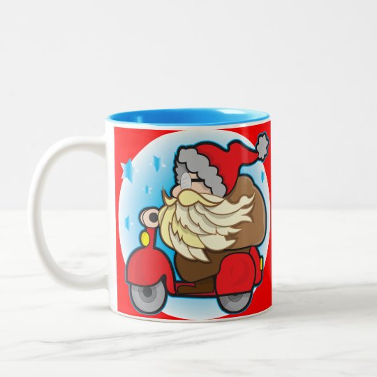 Light Blue 325 ml Two-Tone Mug with Santa Claus