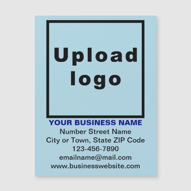 Light Blue 4.25” x 5.6” Magnetic Business Card (Front)