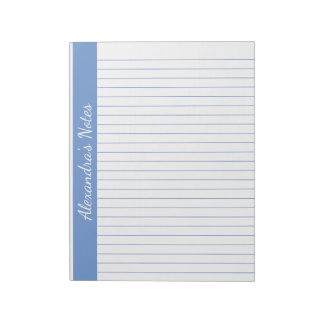 Light Blue 8.5x11 Letter Size Left Vertical Name Notepad