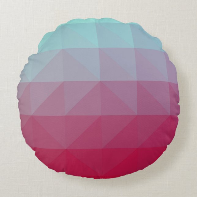 Light BLUE abstract mosaic pattern. Colorful abstr Round Cushion (Front)