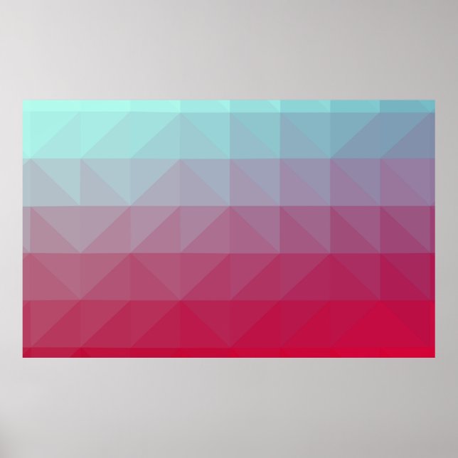 Light BLUE abstract mosaic pattern. Colourful abst Poster (Front)