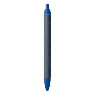 Light blue abstract on black custom pens
