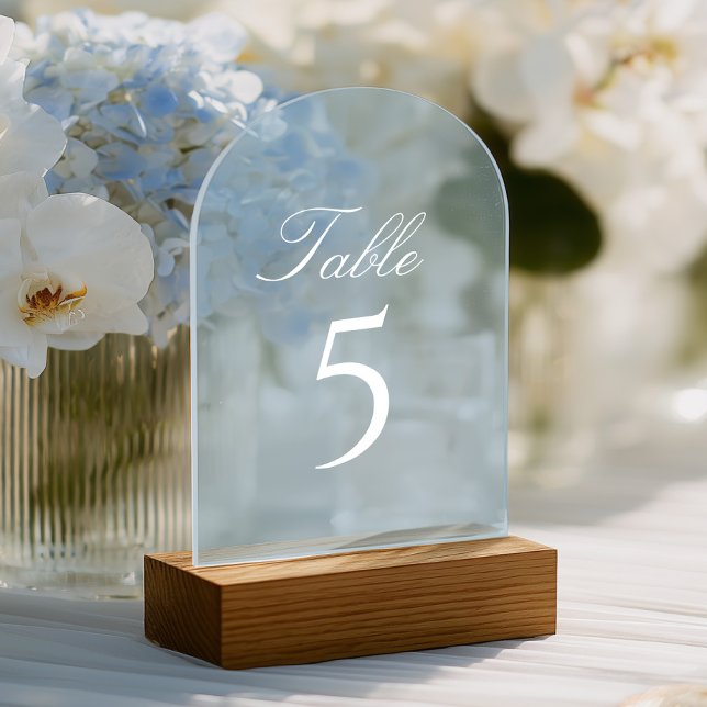 Light Blue Acrylic Wedding Table Number (Creator Uploaded)