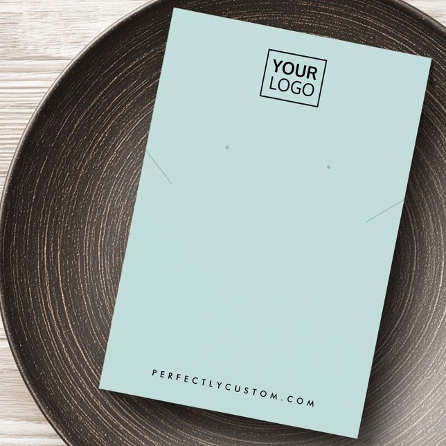 Light blue add logo necklace earring display card (Light blue add logo necklace earring display card)