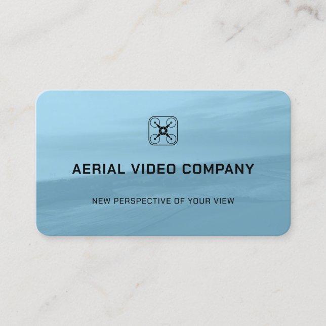 Light blue aerial  business card (Front)