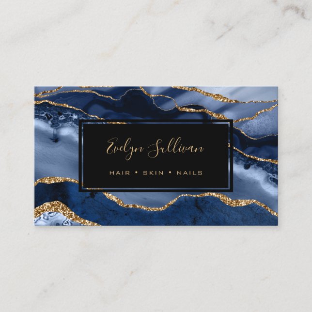 light blue agate business card (Front)