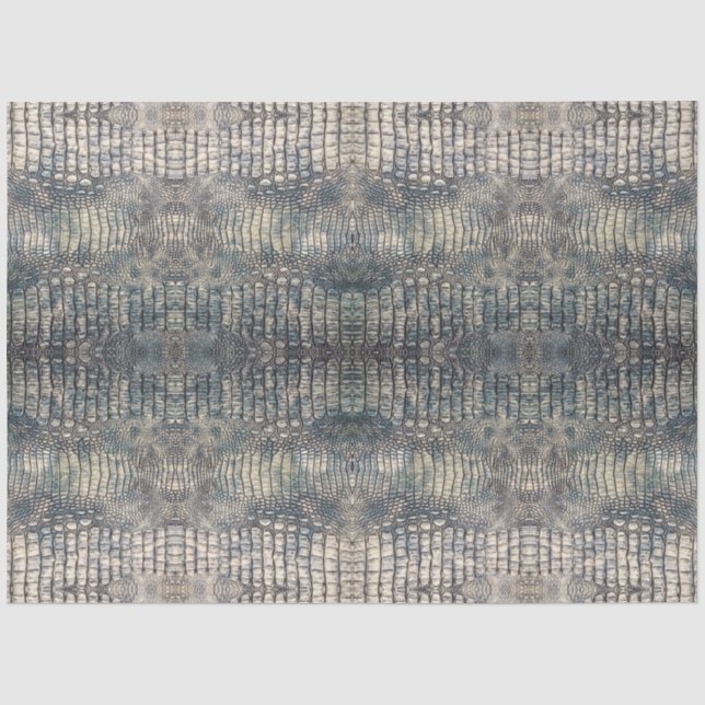 Light Blue Alligator Leather Animal Print Tissue Paper (Front)