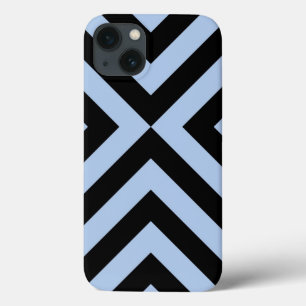 Light Blue And Black Chevrons iPhone 13 Case
