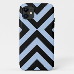 Light Blue and Black Chevrons iPhone 11 Case