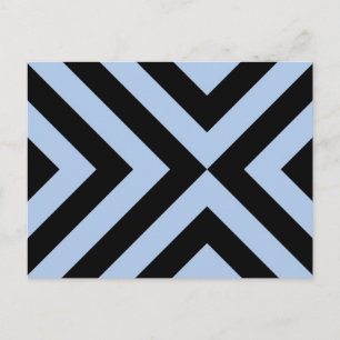 Light Blue and Black Chevrons Postcard