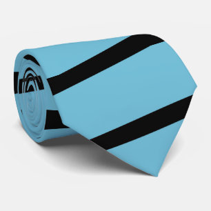 Light Blue and Black Classic Conservative Stripe Tie