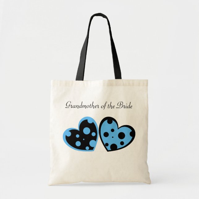 Light Blue And Black Hearts Bag (Front)