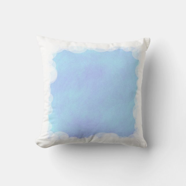 Light Blue and Bubble Clouds Pillow (Front)