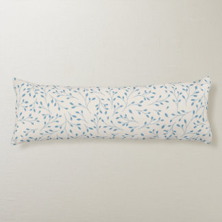 Light Blue and Cream Delicate Botanical Vine Patte Body Cushion