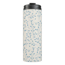 Light Blue and Cream Delicate Botanical Vine Patte