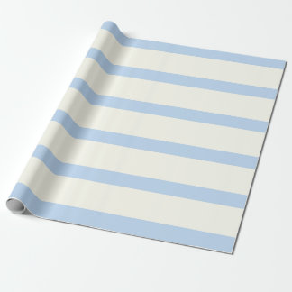 Light Blue and Cream Pencil Stripes Wrapping Paper