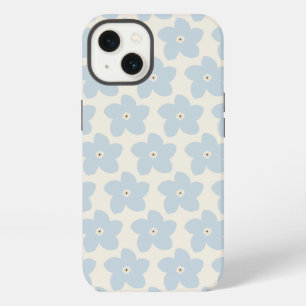 Light Blue And Cream Retro Flower iPhone 13 Case
