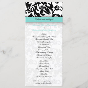 Light Blue and Damask Wedding Program Programme