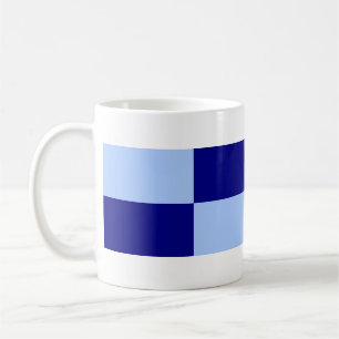 Light Blue and Dark Blue Rectangles Coffee Mug