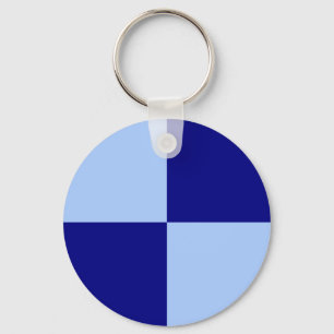 Light Blue and Dark Blue Rectangles Key Ring